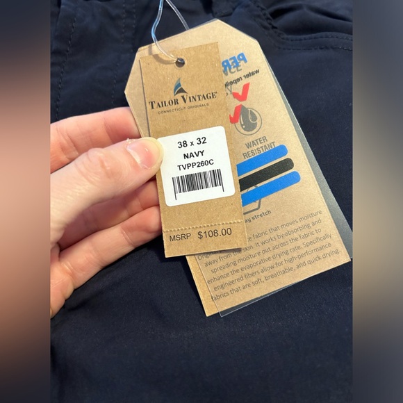 Tailor Vintage Navy Blue Tech Pants - Picture 2 of 8